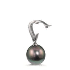 Ciondolo Argento Zirconia 20 pietra rodiato Perla di Tahiti 10-11 mm