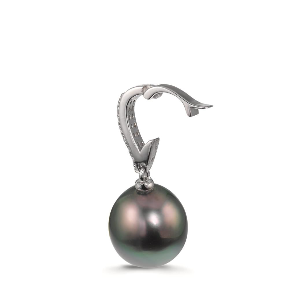 Ciondolo Argento Zirconia 20 pietra rodiato Perla di Tahiti 10-11 mm