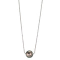 Collana Argento rodiato Perla di Tahiti, 10 mm 38-50 cm