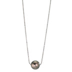 Collana Argento rodiato Perla di Tahiti, 10 mm 38-50 cm