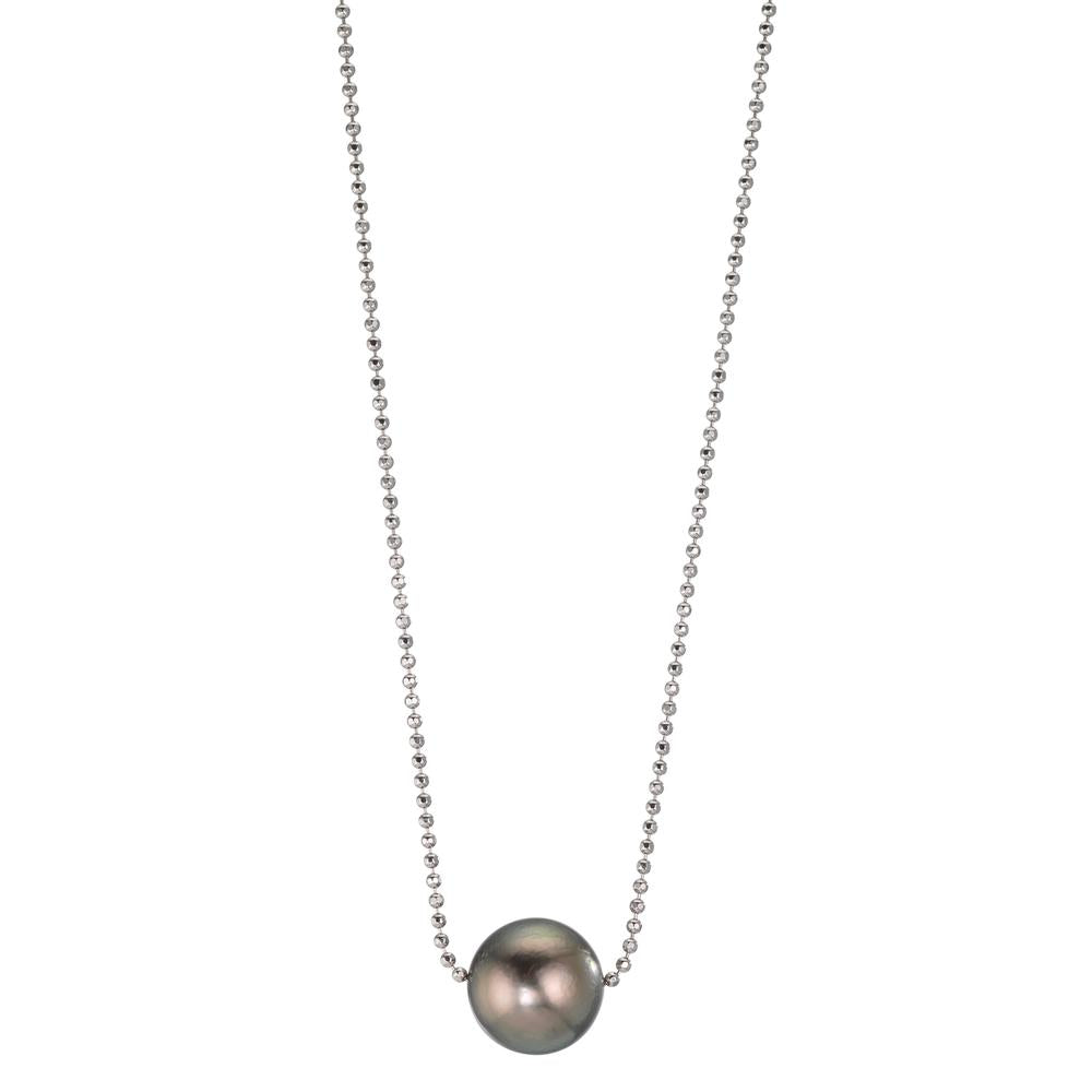 Collana Argento rodiato Perla di Tahiti, 10 mm 38-50 cm