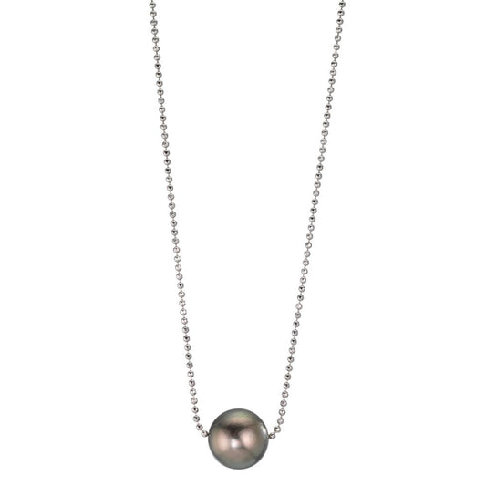Collana Argento rodiato Perla di Tahiti, 10 mm 38-50 cm