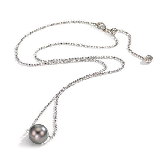 Collana Argento rodiato Perla di Tahiti, 10 mm 38-50 cm