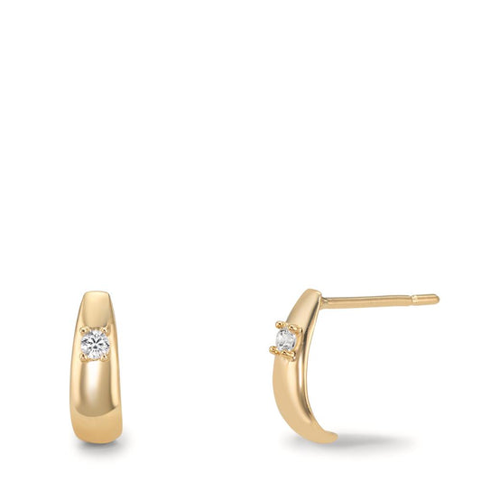 Orecchini Oro giallo 375/9K Zirconia 2 pietra