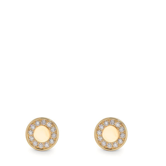 Orecchini a bottone Oro giallo 375/9K Zirconia Ø6 mm