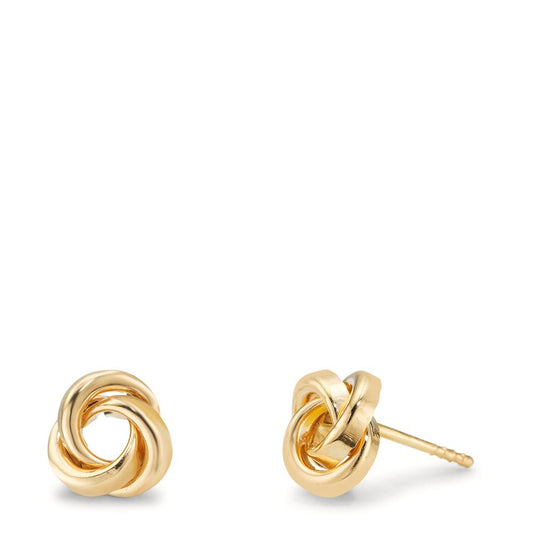 Orecchini a bottone Oro giallo 375/9K Nodo Ø7 mm