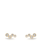 Orecchini a bottone Oro giallo 375/9K Zirconia 8 pietra