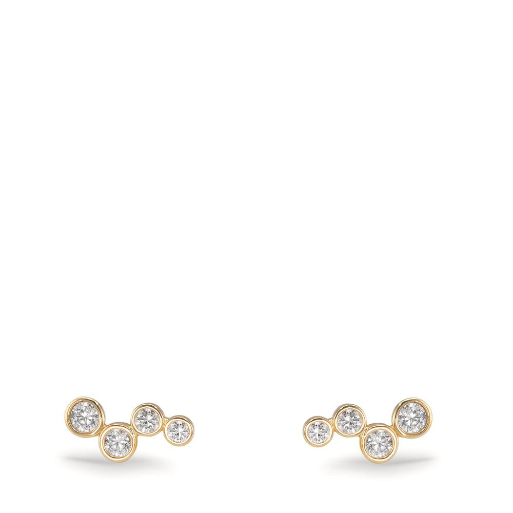 Orecchini a bottone Oro giallo 375/9K Zirconia 8 pietra