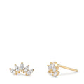 Orecchini a bottone Oro giallo 375/9K Zirconia 10 pietra