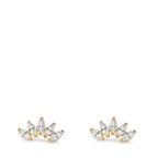 Orecchini a bottone Oro giallo 375/9K Zirconia 10 pietra