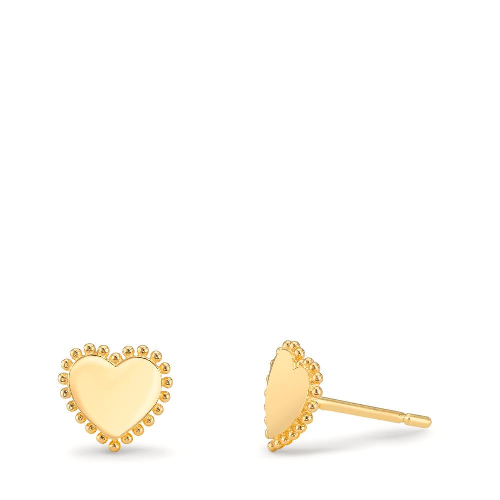 Orecchini a bottone Oro giallo 375/9K Cuore Ø6.5 mm