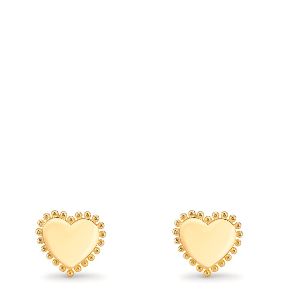 Orecchini a bottone Oro giallo 375/9K Cuore Ø6.5 mm