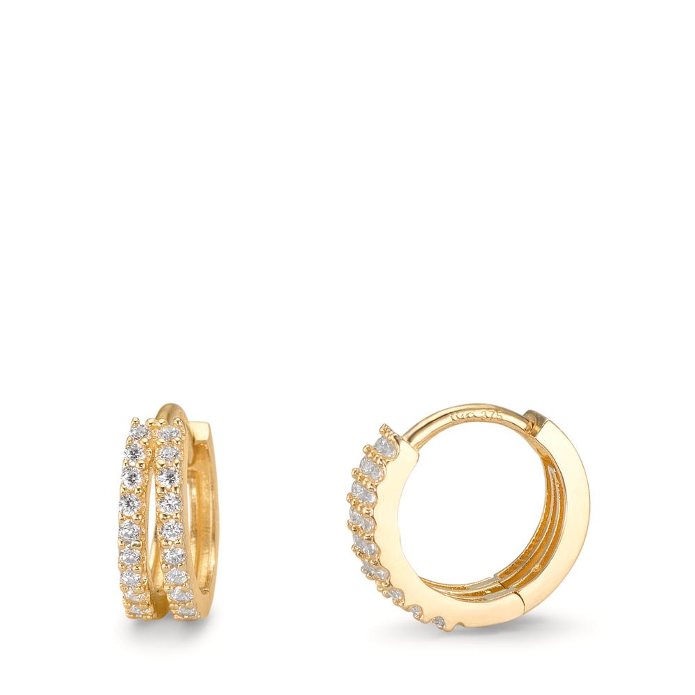 Orecchini circolari Oro giallo 375/9K Zirconia 36 pietra