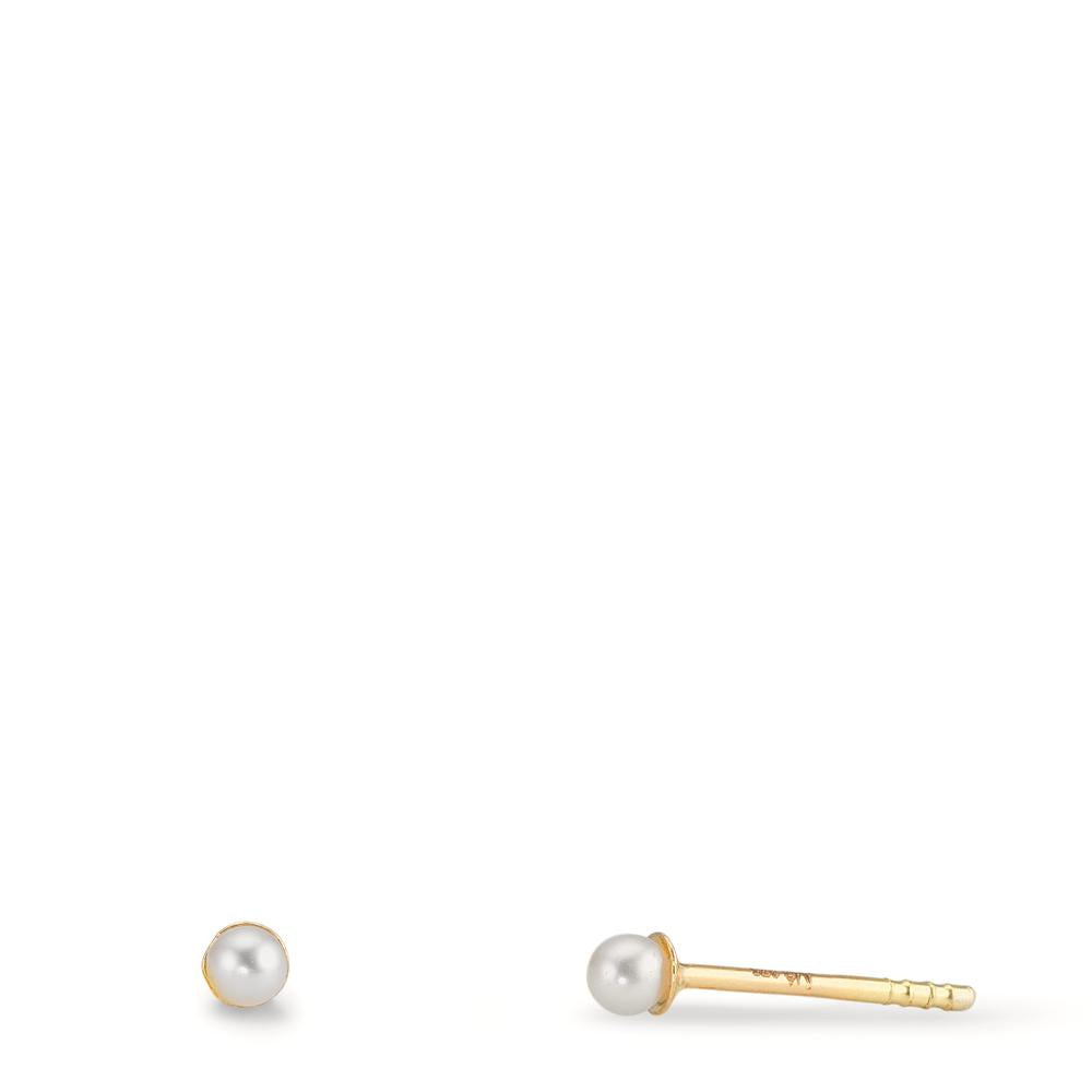 Orecchini a bottone Oro giallo 375/9K [shining Pearls], 2 Perla 2-2.5 mm