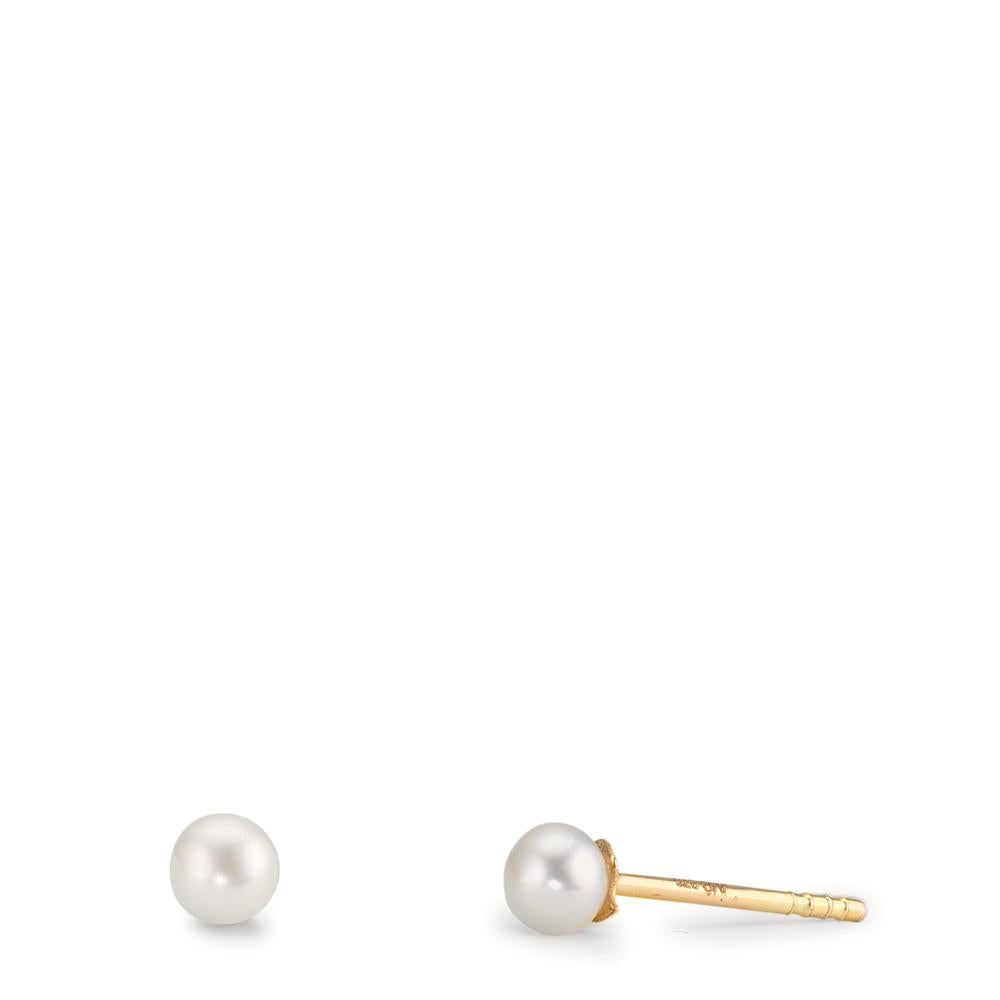 Orecchini a bottone Oro giallo 375/9K [shining Pearls], 2 Perla 3-3.5 mm