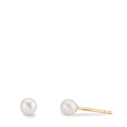 Orecchini a bottone Oro giallo 375/9K [shining Pearls], 2 Perla 4-4.5 mm