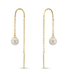 Orecchini a strappo Oro giallo 375/9K Perla coltivata d'acqua dolce, 2 Perla 5-5.5 mm