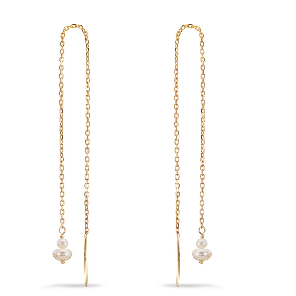 Orecchini a strappo Oro giallo 375/9K Perla coltivata d'acqua dolce, 4 Perla 2.5-4 mm