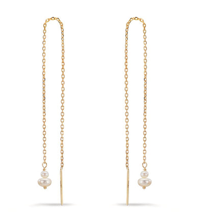 Orecchini a strappo Oro giallo 375/9K Perla coltivata d'acqua dolce, 4 Perla 2.5-4 mm