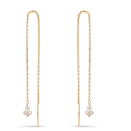 Orecchini a strappo Oro giallo 375/9K Perla coltivata d'acqua dolce, 4 Perla 2.5-4 mm
