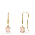 Orecchini Oro giallo 375/9K Quarzo rosa, 2 pietra