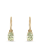 Orecchini a cerchio con pendente Oro giallo 375/9K Ametista verde, 2 pietra