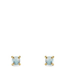 Orecchini a bottone Oro giallo 375/9K Topazio Azzurro, 2 pietra Ø4.3 mm