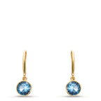 Orecchini Oro giallo 375/9K Zirconia Azzurro, 2 pietra