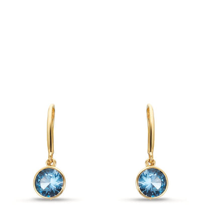 Orecchini Oro giallo 375/9K Zirconia Azzurro, 2 pietra