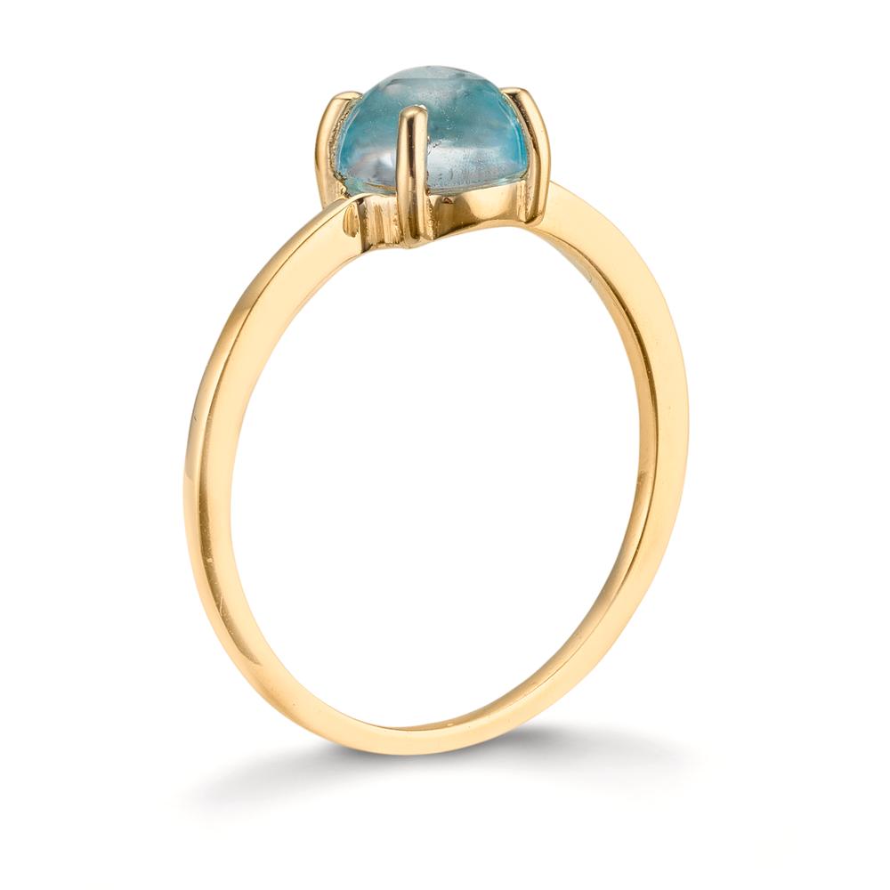 Anello Oro giallo 375/9K Topazio Azzurro, 5.5 mm
