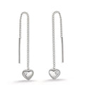 Orecchini a strappo Argento Zirconia 2 pietra rodiato Cuore