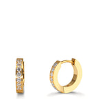 Orecchini circolari Acciaio inossidabile Zirconia bianco, 14 pietra giallo rivestimento IP