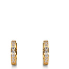 Orecchini circolari Acciaio inossidabile Zirconia bianco, 14 pietra giallo rivestimento IP