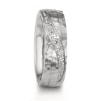 Anello del partner Acciaio inossidabile Zirconia bianco, 11 pietra