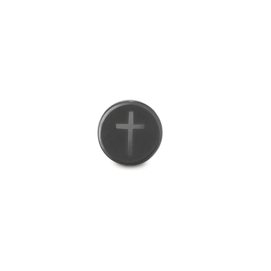 Orecchini a bottone 1 pz Acciaio inossidabile nero rivestimento IP Croce Ø8 mm