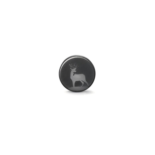Orecchini a bottone 1 pz Acciaio inossidabile nero rivestimento IP Cervo Ø8 mm