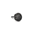 Orecchini a bottone 1 pz Acciaio inossidabile nero rivestimento IP Stella alpina Ø8 mm