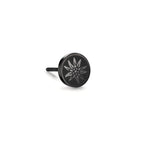 Orecchini a bottone 1 pz Acciaio inossidabile nero rivestimento IP Stella alpina Ø8 mm
