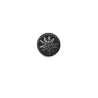 Orecchini a bottone 1 pz Acciaio inossidabile nero rivestimento IP Stella alpina Ø8 mm