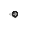 Orecchini a bottone 1 pz Acciaio inossidabile nero rivestimento IP Ø8 mm