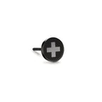 Orecchini a bottone 1 pz Acciaio inossidabile nero rivestimento IP Ø8 mm