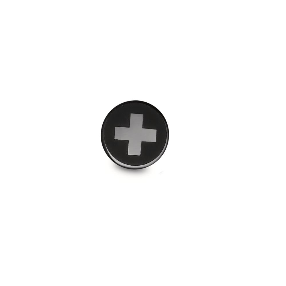 Orecchini a bottone 1 pz Acciaio inossidabile nero rivestimento IP Ø8 mm