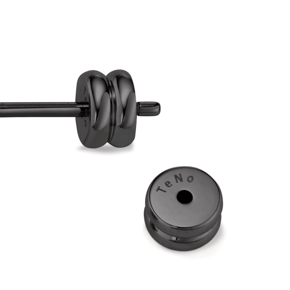 Orecchini a bottone 1 pz Acciaio inossidabile nero rivestimento IP Ø8 mm