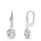 Orecchini Anti allergico Zirconia bianco, 2 pietra, 8 mm
