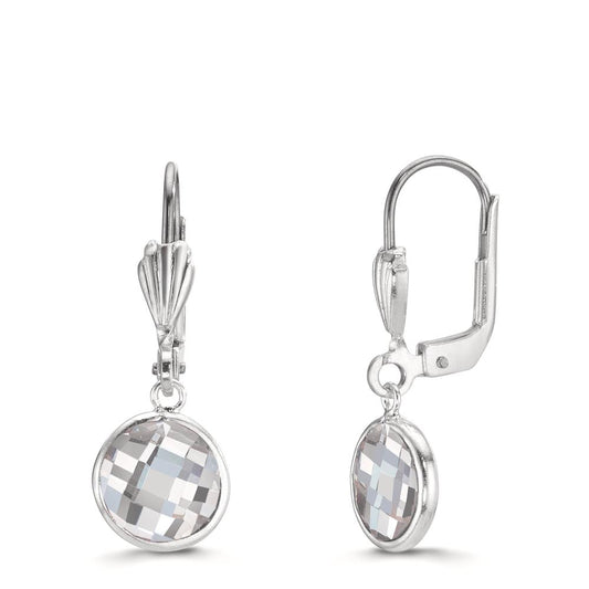 Orecchini Anti allergico Zirconia bianco, 2 pietra, 8 mm