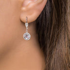 Orecchini Anti allergico Zirconia bianco, 2 pietra, 8 mm