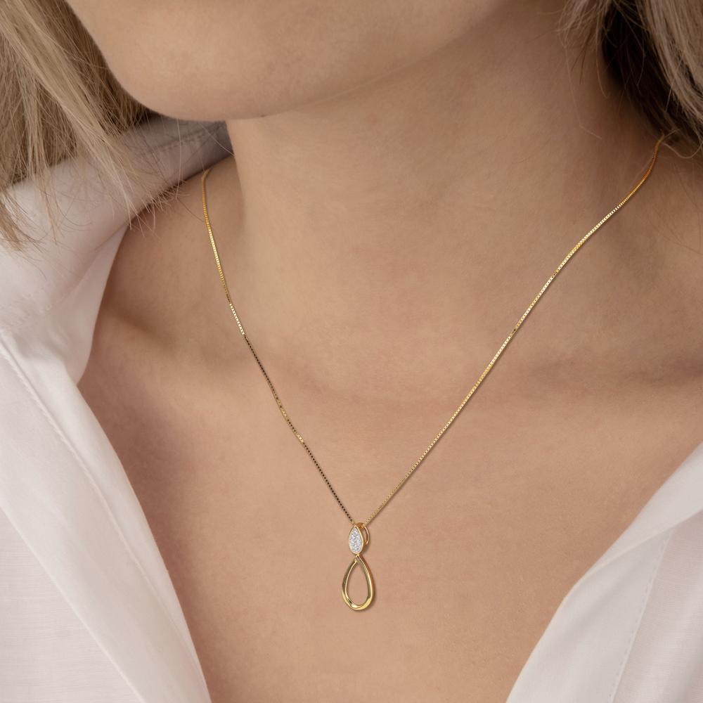 Ciondolo Oro giallo 750/18 carati Diamante 0.03 ct, 6 pietra, w-pi1