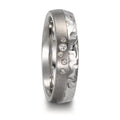 Anello del partner Acciaio inossidabile, Titanio Diamante 0.05 ct, 5 pietra, w-si