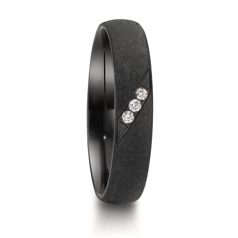Anello del partner Zirconio Diamante 0.045 ct, 3 pietra, w-si