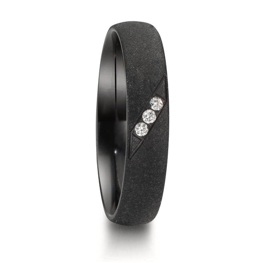 Anello del partner Zirconio Diamante 0.045 ct, 3 pietra, w-si